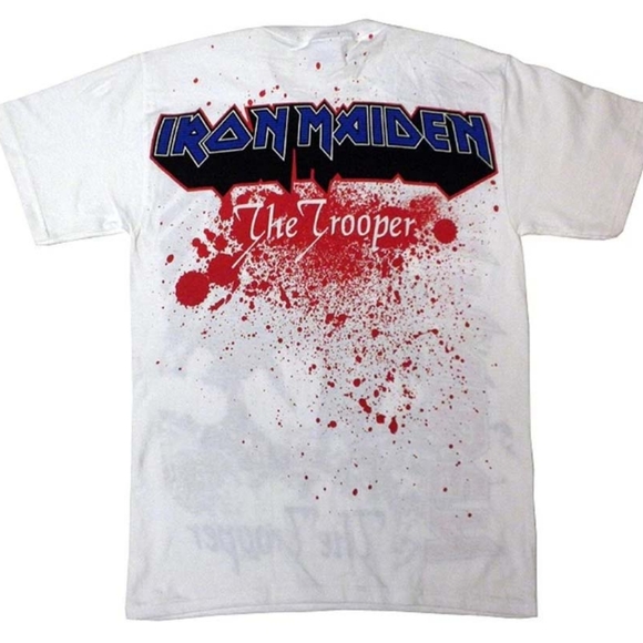 Iron Maiden The Trooper Large Print Splatter Shirt - Picture 3 of 3